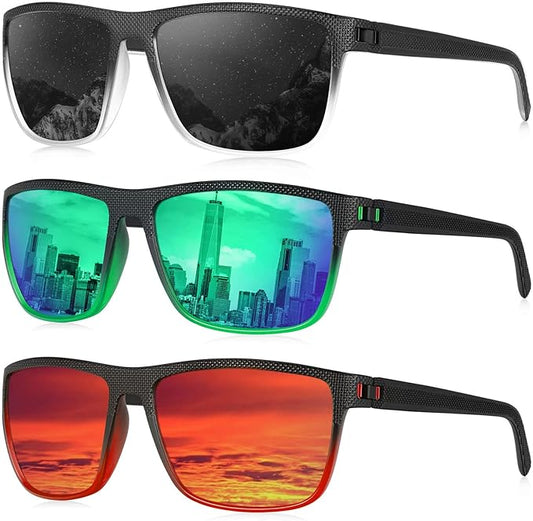 KALIYADI Polarized Sunglasses for Men, Lightweight Sun Glasses with UV Protection for Driving Fishing Golf