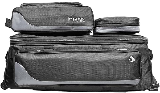 Pyramid Path Triple Tote Roller Plus Bowling Bag with Detachable Shoe Bag (Fits US Mens Size 15), Accessory and Side Pocket, Lightweight Travel Design