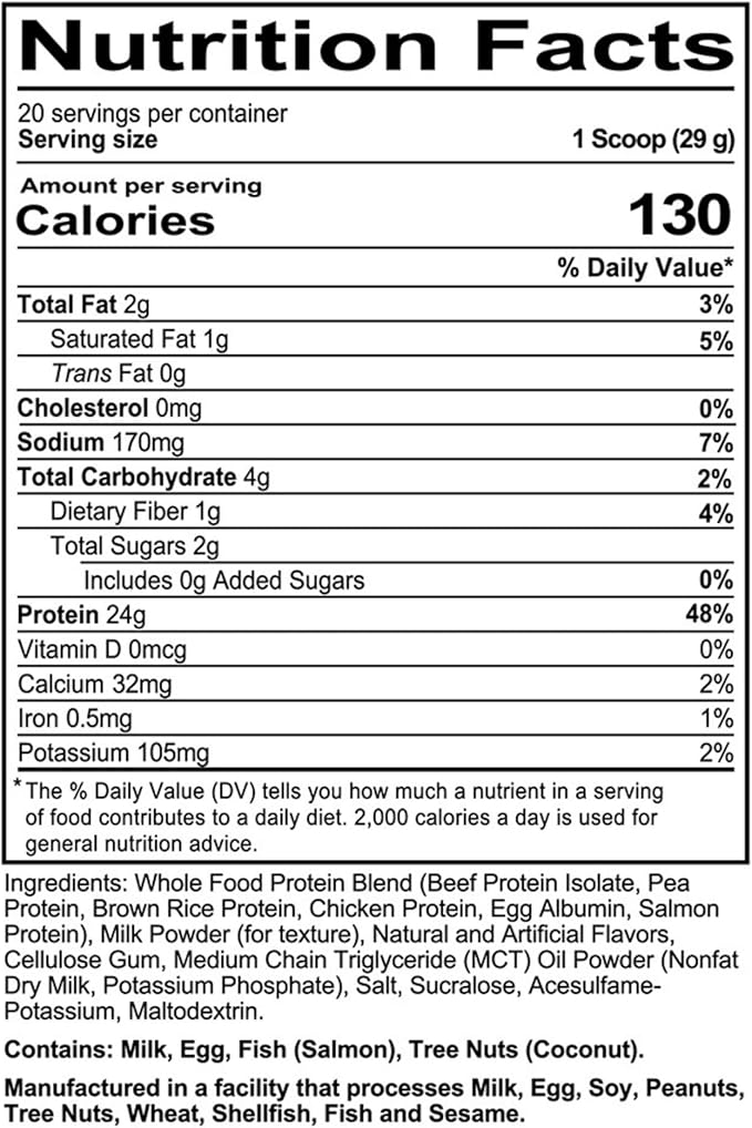 REDCON1 Whole Food Animal Protein Powder - Coach Prime MRE Lite Protein Powder - Low Carb with No Whey - 24g Protein - Prime Time Strawberry Cheesecake (20 Servings)