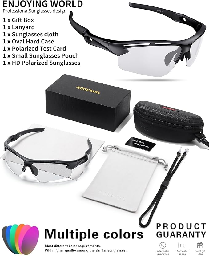 Polarized Sports Sunglasses for Men Women,UV400 Protection Sunglass for Running Cycling Fishing Hiking TR90