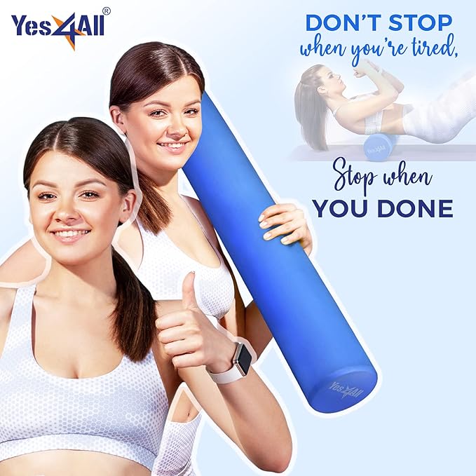 Yes4All EVA Firm Foam Roller for Back - Round Back Roller for Exercise, Yoga & Pilates 12/18/24/36 inch