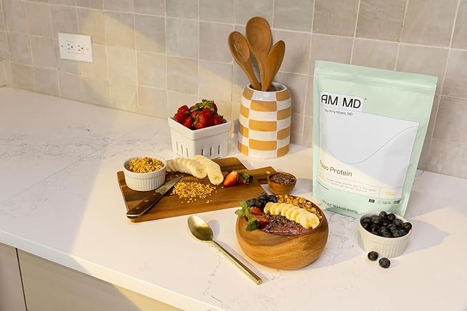 Amy Myers MD Paleo Protein Powder - with Collagen Peptides for Gut Health - Supports Hair, Skin & Nails - Non-GMO, Gluten-Free, Non-Dairy & More - Vanilla Bean - 19.54 oz (20 Servings)