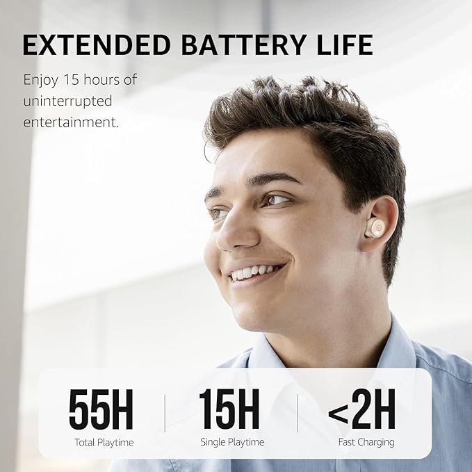 TOZO T10 Wireless Earbuds Bluetooth 5.3 Headphones, App Customize EQ, Ergonomic Design, 55H Playtime, Wireless Charging Case, IPX8 Waterproof Sound in-Ear Headset, 2025 New Version