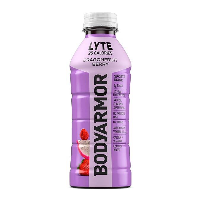 BODYARMOR LYTE Sports Drink Low-Calorie Sports Beverage, Dragonfruit Berry, Natural Flavors With Vitamins, Potassium-Packed Electrolytes, Perfect For Athletes, 20 Fl Oz (Pack of 6)