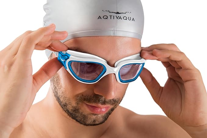 AqtivAqua Swimming Goggles, DX Wide View Swim Goggles for Adult Men Women, Anti Fog No Leaking