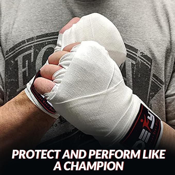 DEFY Professional 180 Inch Hand Wraps for Boxing Muay Thai MMA Elastic Bandages for Men & Women -Pair
