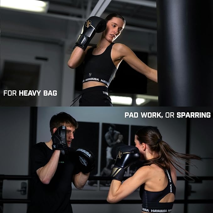 Hayabusa Sport Boxing Gloves for Men and Women – Dual-Splinted Wrist Support, Multi-Density Foam Padding, Contoured Fit – Ideal for Boxing, Kickboxing, and Muay Thai Training