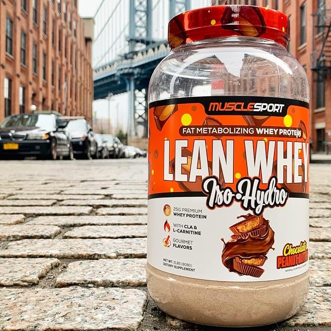 Musclesport Lean Whey Revolution™ Protein Powder - Whey Protein Isolate - Low Calorie, Low Carb, Low Fat, Incredible Flavors - 25g Protein per Scoop - 5lb Chocolate Peanut Butter
