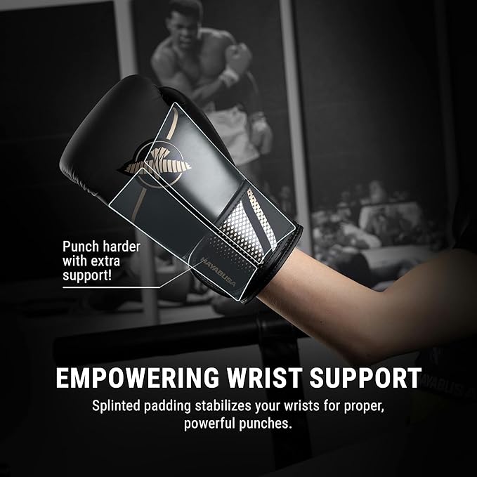 Hayabusa Sport Boxing Gloves for Men and Women – Dual-Splinted Wrist Support, Multi-Density Foam Padding, Contoured Fit – Ideal for Boxing, Kickboxing, and Muay Thai Training