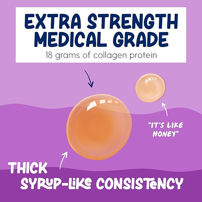 Medical Grade Liquid Hydrolized Collagen Protein - Women and Men for Healthy Skin, Hair and Nails - No Carbs, Zero Sugars & Ready to Drink Protein Drink (Grape)