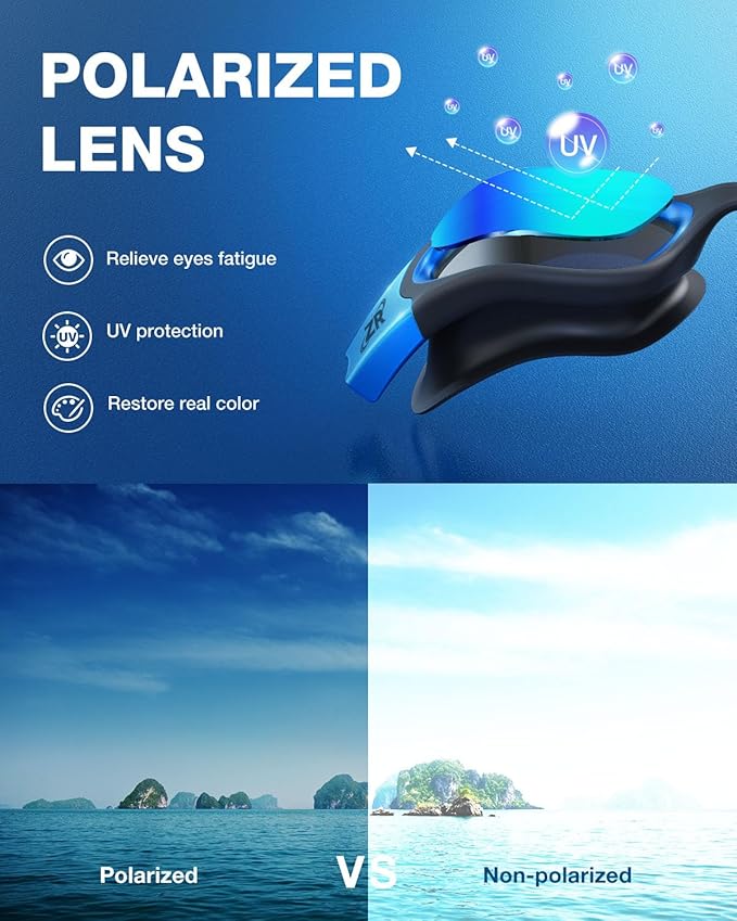 ZIONOR Swim Goggles, G1 MAX Polarized Anti-Fog Swimming Goggles for Men Women