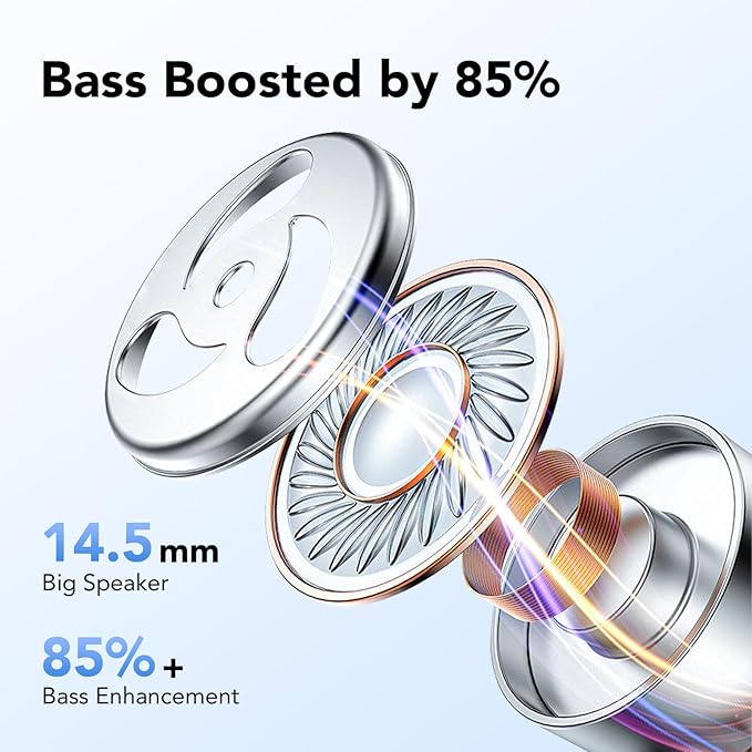 Ear buds Wireless Earbuds Bluetooth 5.3 Headphones 60hrs Playtime with Digital Display Sports Wireless Headphones with Earhook Deep Bass IPX7 Waterproof Over-Ear Earbuds for Android iOS Workout Blue
