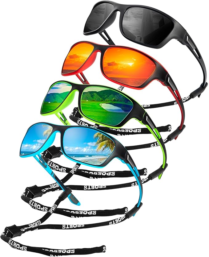 KALIYADI Polarized Sunglasses for Men, Sports Sun Glasses for Driving Cycling Fishing with UV protection