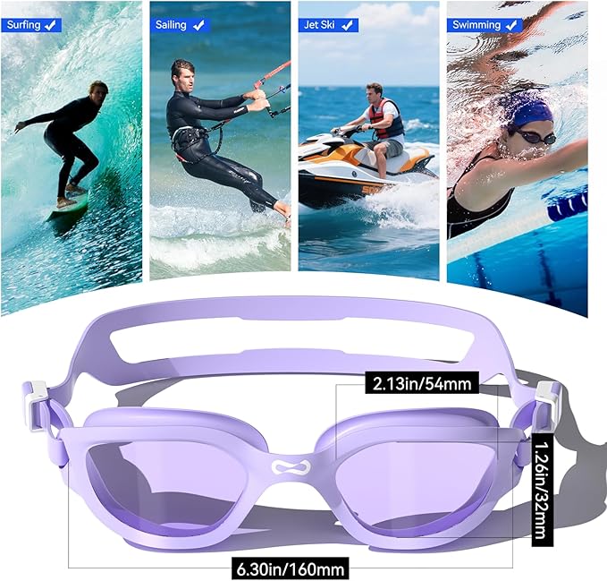 COPOZZ Swim Goggles Adult Women, Swimming Goggles for Women & Men, Anti-Fog No Leaking UV Protection for Adult