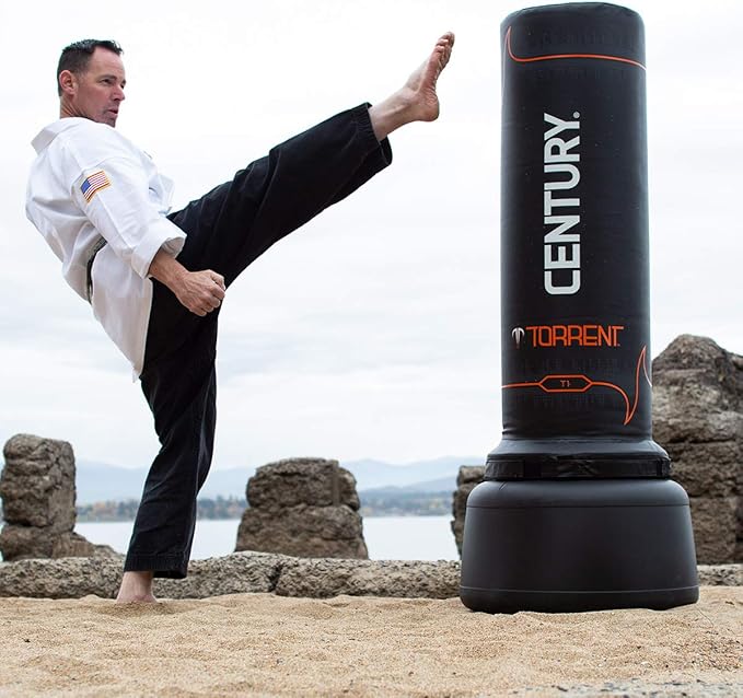Century Torrent Freestanding Punching Bags - T1 or T2 Options | Black Free Standing Training Heavy Bag | Ideal for Martial Arts, Boxing, Kickboxing and Cardio Workouts | Designed for Men and Women