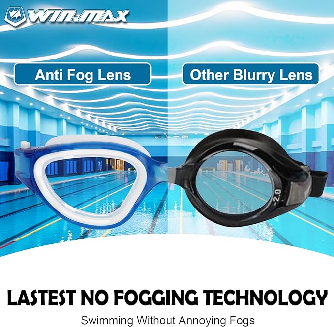 WIN.MAX Polarized Swimming Goggles Swim Pool Goggles Anti Fog Anti UV No Leakage Clear Vision for Men Women Adults Teenagers