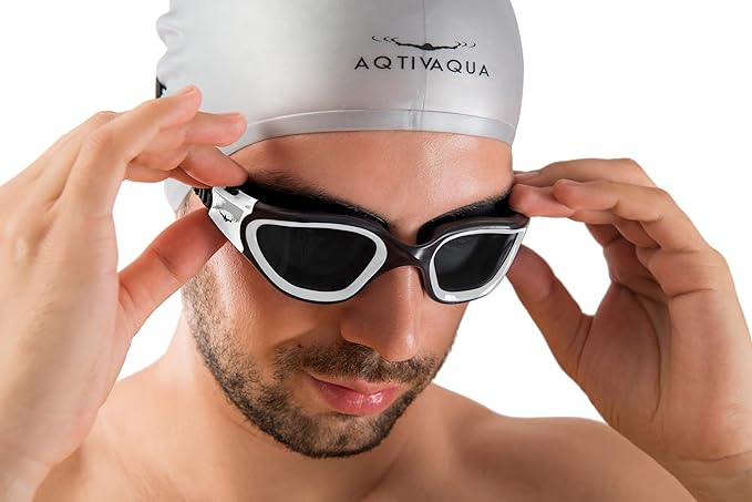 AqtivAqua Swimming Goggles, DX Wide View Swim Goggles for Adult Men Women, Anti Fog No Leaking