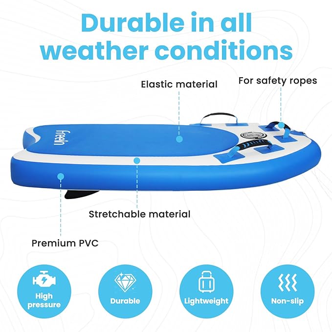 Freein Body Board Inflatable, Surfboards BodyBoards for Beach River, Foldable Design for Easy Storage and Transport Anywhere