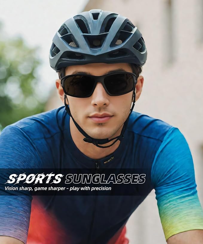 Polarized-Sunglasses-Men Sports Mens-Sunglasses: Sun-Glasses with UV400 Protection for Driving Golf Fishing Running