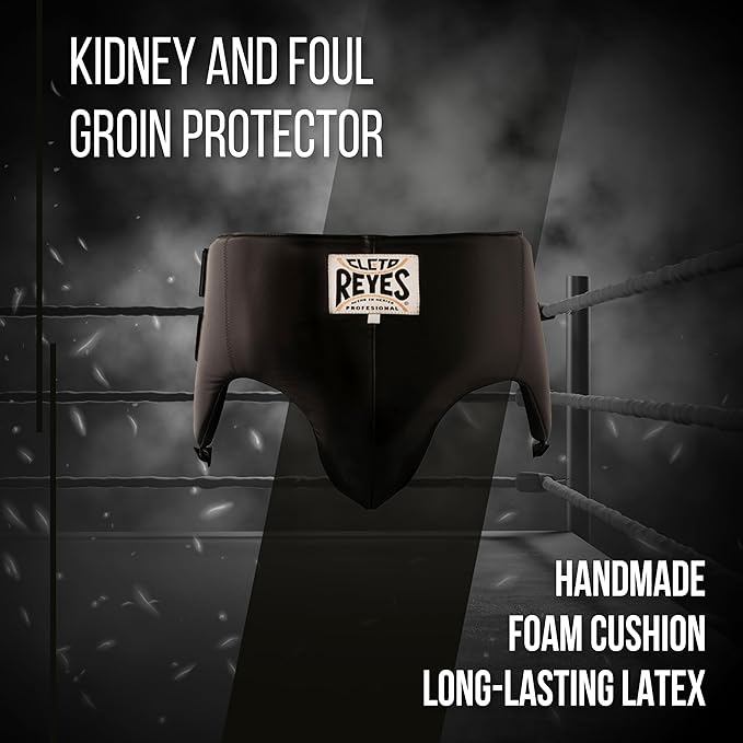 CLETO REYES Kidney and Foul Groin Protector, Boxing Training Equipment, Protective Gear for Men, Black