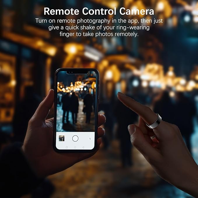 Ring Health Tracker for Women Men, Fit Ring with Heart Rate, Blood Oxygen, Sleep Monitor, Calories, Step Counter, IP68 Waterproof Smart Ring for iPhone & Android, No Subscription Fee (Black, 9#)