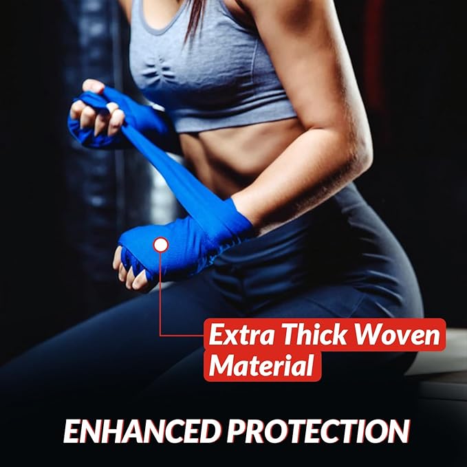 DEFY Professional 180 Inch Hand Wraps for Boxing Muay Thai MMA Elastic Bandages for Men & Women -Pair