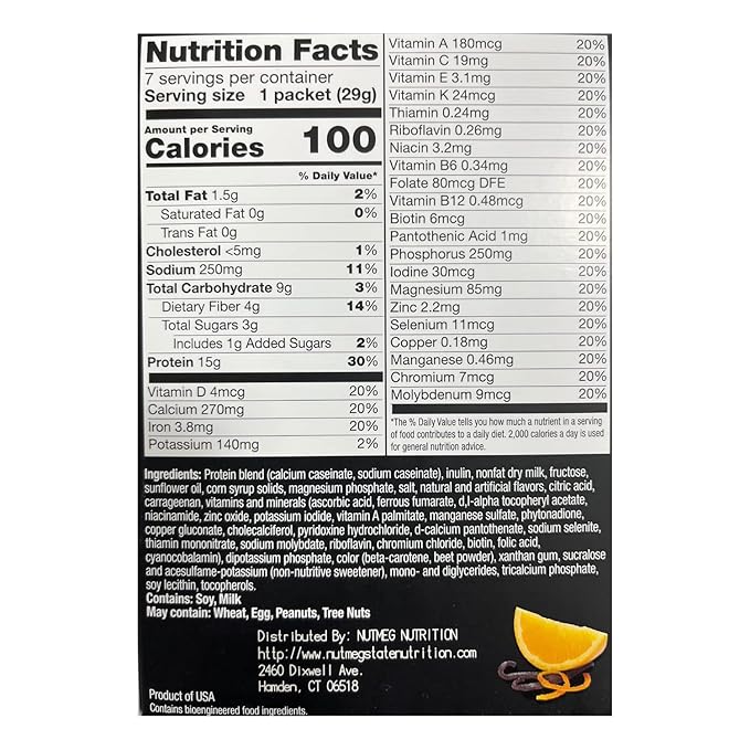 PROTIFIT - High Protein Pudding/Shake Mix, 15g Protein, Low Calorie, Low Fat, Low Carb, Aspartame Free, Idea Protein Compatible, Meal Replacement, 7 Servings Per Box (Orange Creamsicle)