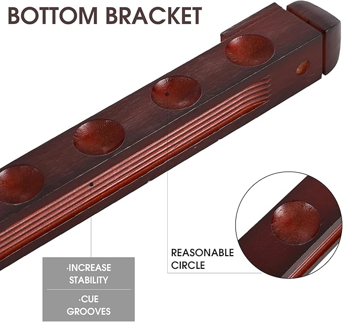 Pool Stick Holder - Wall Mounted with 6/8 Stick Capacity