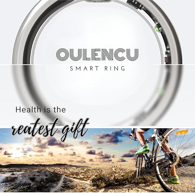 Smart Ring for Women Men Fitness & Sleep Tracker with Heart Rate Blood Oxygen Monitor Cycle Monitoring Step Counter IP68 No Subscription Works with iPhone & Android (Gold, #12-67.2mm/2.65")