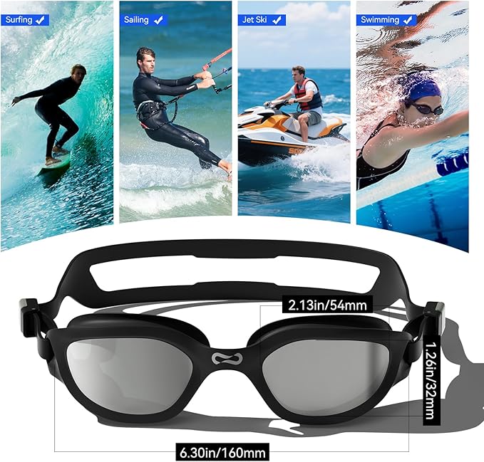 COPOZZ Swim Goggles Adult Women, Swimming Goggles for Women & Men, Anti-Fog No Leaking UV Protection for Adult