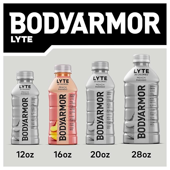 BODYARMOR LYTE Sports Drink Low-Calorie Sports Beverage, Tropical Coconut, Coconut Water Hydration, Natural Flavors With Vitamins, Potassium-Packed Electrolytes, Perfect For Athletes, 16 Fl Oz (Pack of 12)