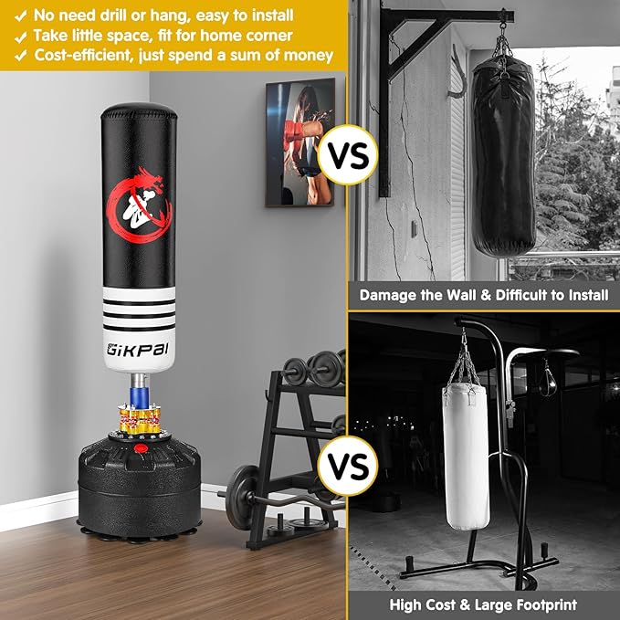 GIKPAL Freestanding Punching Bag with Boxing Gloves, Heavy Boxing Bag with Stand for Adult, Kickboxing Bag for MMA Martial Arts Boxing Traning