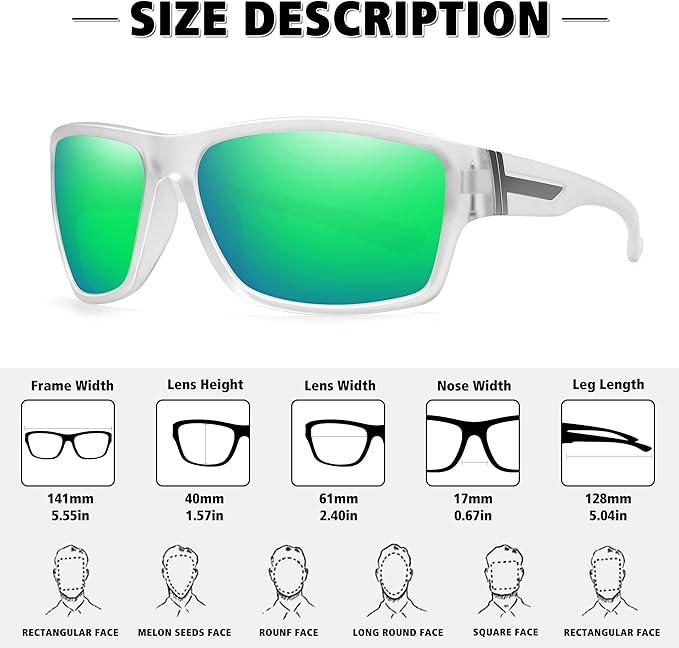 STORYCOAST Polarized Sports Sunglasses for Men Women Unbreakable Frame Cycling Fishing Driving