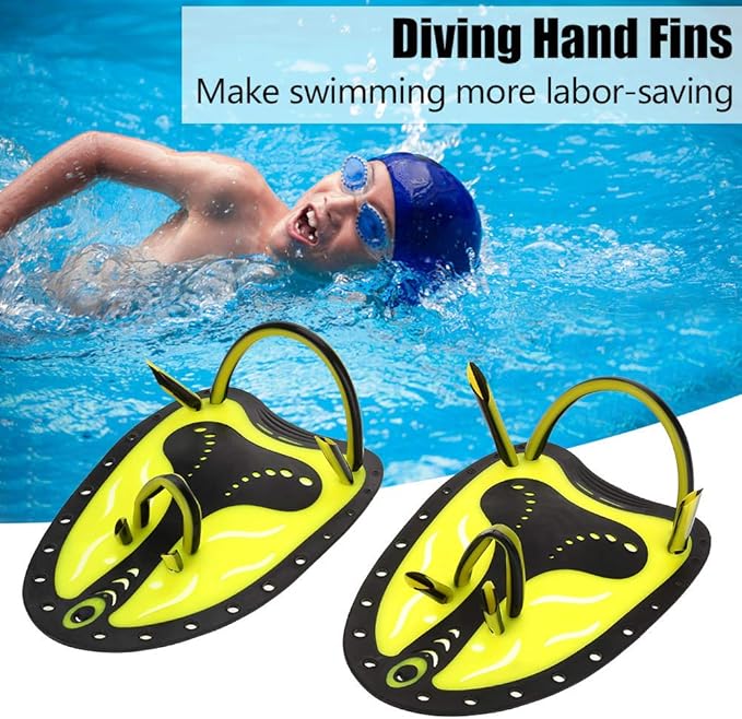 Swim Fins, Adjustable Kids Flippers for Swimming, Professional Swim Hand Paddles, Flat Paddles for Kids, Children, Men, Women
