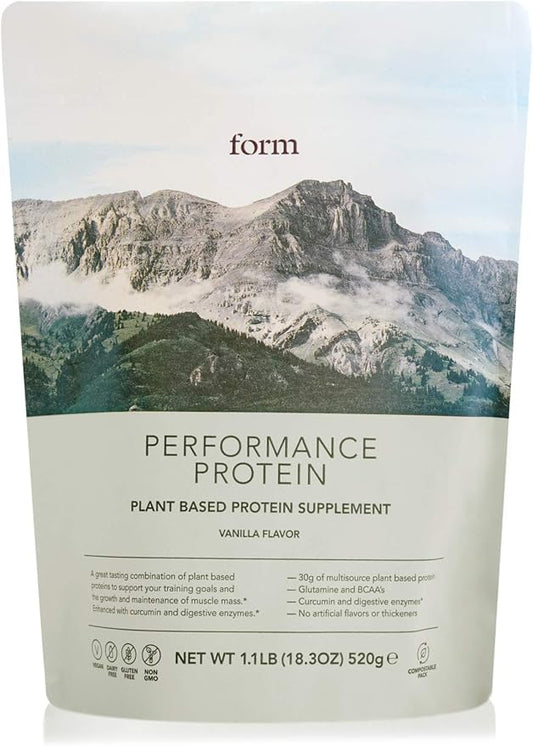 Form Performance Protein - Vegan Protein Powder - 30g of Plant Based Protein per Serving, with BCAAs and Digestive Enzymes. Perfect Post Workout. Tastes Great with Just Water! (Vanilla)