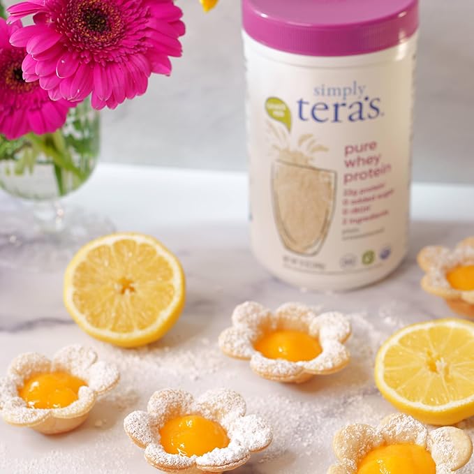 Simply tera's Pure Whey Protein Powder - Grass Fed Whey Protein Powder, Clean Protein Powder, Natural Protein Powder with Whey Protein, Unflavored Protein Powder, Non-GMO, Kosher, Unsweetened - 12 Oz