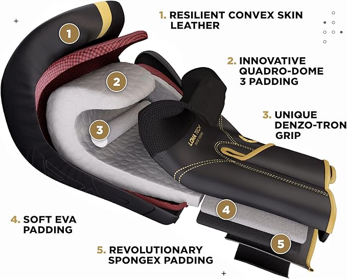 RDX Boxing Gloves, Pro Training Sparring, Maya Hide Leather, Muay Thai MMA Kickboxing, Men Women Adult, Heavy Punching Bag Focus Mitts Pads Workout, Ventilated Palm, Multi Layered, 8 10 12 14 16 18 Oz