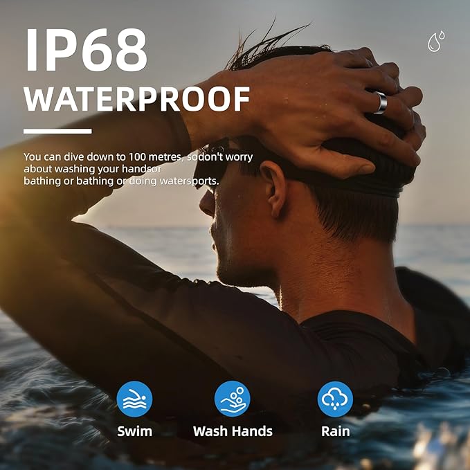 Smart Ring Health Tracker, Sleep Tracker Ring with Heart Rate, Waterproof Fitness Ring for Activity Monitoring/Steps/Distance/Calories, Air Gesture (10)