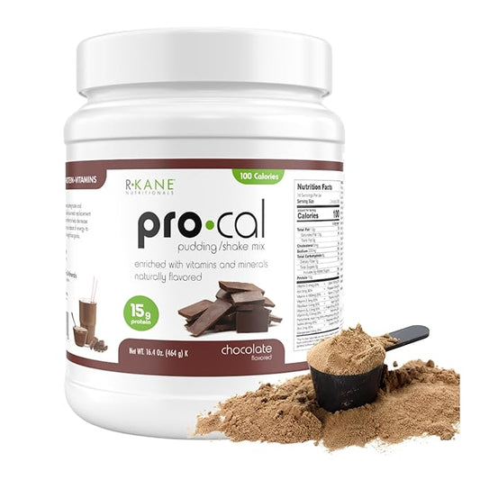Pro-Cal Chocolate Meal Replacement Powder - High Protein, Low Calorie Shake & Pudding Mix - Low-Carb, Gluten Free - Breakfast Boost - Delicious & Easy to Prepare - 16 Servings, 16.4oz
