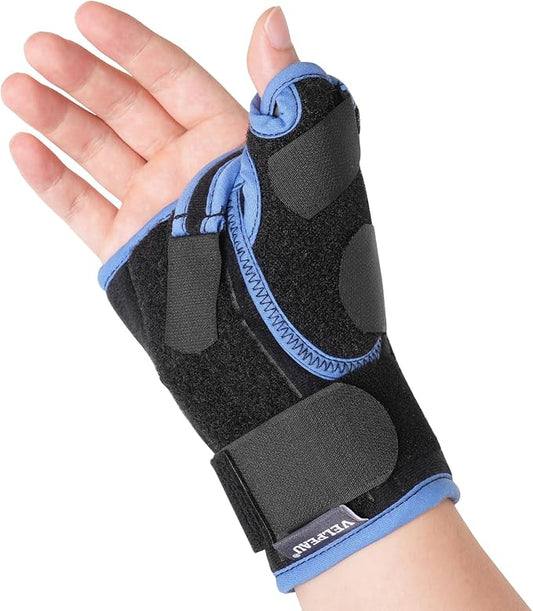 VELPEAU Carpal Tunnel Wrist Brace with Thumb Stabilizer Night Support, Completely Stabilizes Wrist Thumb Joint, Pain Relief for Tendonitis, De Quervain's Tenosynovitis, Arthritis(Short, Right Hand, S)