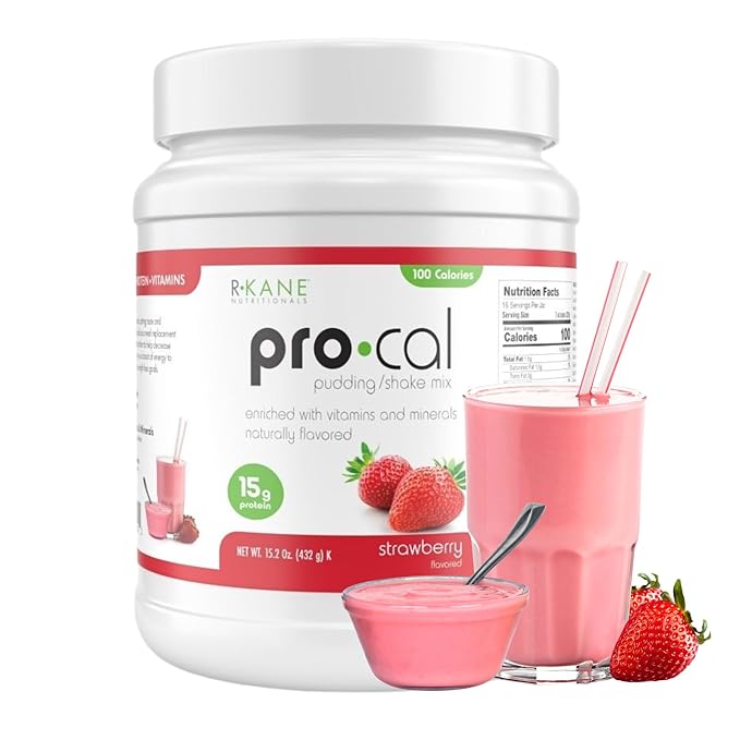 Pro-Cal Strawberry Meal Replacement Powder, 16.4 oz – High Protein, Low Calorie Shake & Pudding Mix – 16 Servings, Delicious & Easy to Prepare – Supports Healthy Weight Management (15.2oz, Strawberry)