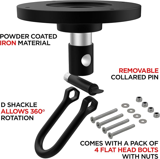 RDX Speed Bag Speedball Swivel, Heavy Duty 360 Multi Direction, Powder Coated Iron Mount Hook for Ceiling and Platform, Boxing Punching Training MMA Muay Thai Equipment Accessories Hanger with Screws
