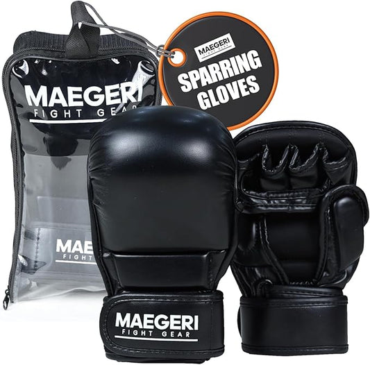 MMA Sparring Gloves for Men and Women, Upgrade Your Gear with a Durable Open Hybrid Glove. Comes with Extra Padding and Support, Perfect for Grappling, Clinching and Boxing Training