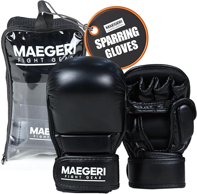 MMA Sparring Gloves for Men and Women, Upgrade Your Gear with a Durable Open Hybrid Glove. Comes with Extra Padding and Support, Perfect for Grappling, Clinching and Boxing Training