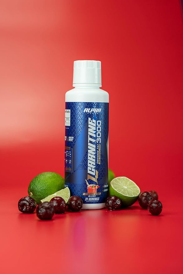 L Carnitine Liquid 3000 | Stimulant-Free L-Carnitine Supplement for Men & Women | Pre-Workout Energy Boost & Muscle Recovery | Zero Sugar, Fat, & Carbs | 31 Servings (Cherry Lime Slush)