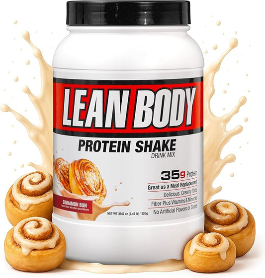 Labrada Nutrition Lean Body Hi-Protein Meal Replacement Shake, Cinnamon Bun, 2.47 Pound Packaging May Vary