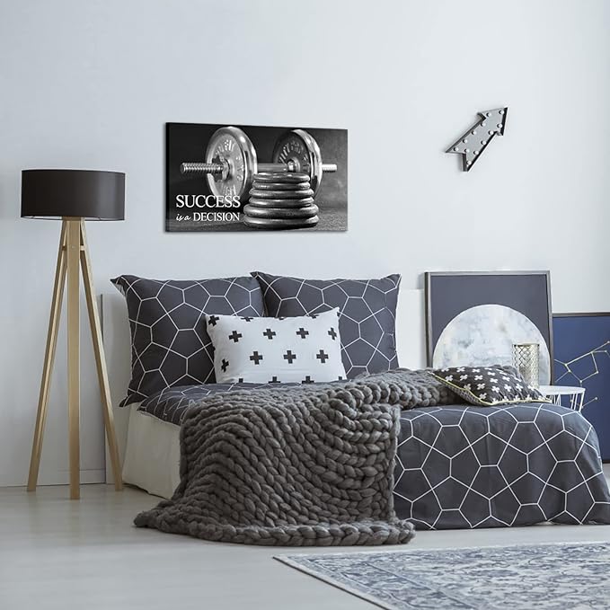 YeiLnm Workout Pictures for Home Gym Room Canvas Motivational Wall Decor 20"x36"