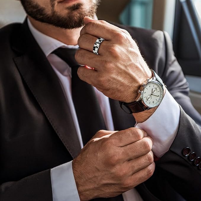 Smart Ring Health Tracker, Sleep Tracker Ring with Heart Rate, Waterproof Fitness Ring for Activity Monitoring/Steps/Distance/Calories,Air Gestures,Up to 7Day Battery,for iOS Android(Stylish Black#11)