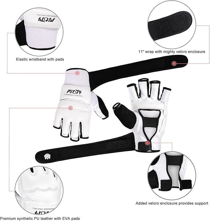 FitsT4 Sports Half Mitts MMA UFC Training Boxing Punch Bag Martial Arts Gloves