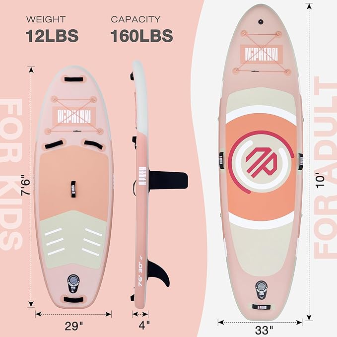 Niphean Inflatable Stand Up Paddle Board with SUP Accessories, Anti-Slip EVA Deck, 10’6’’ Inflatable Paddle Boards for Adults & Youth of All Skill Levels